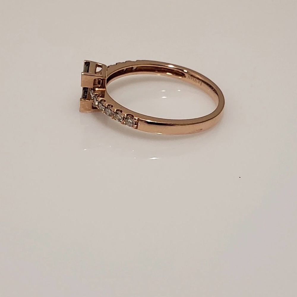Le Vian 14k Rose Gold Chocolate Quartz Baguettes Nude Diamond Ring Size 7 - Picture 4 of 8